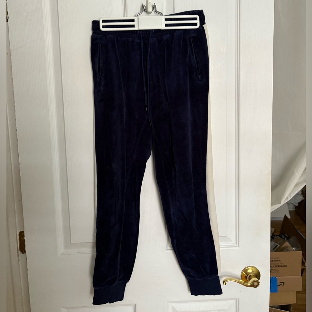 2/20$ Navy Blue High-Waisted Joggers with Elastic Waistband
